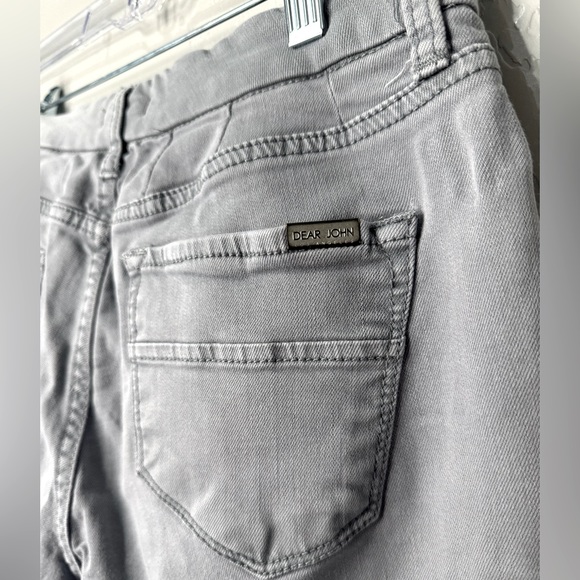 Dear John Jeans Cuffed Twill Knit Denim Trousers Storm Gray SZ 28 - Picture 6 of 16